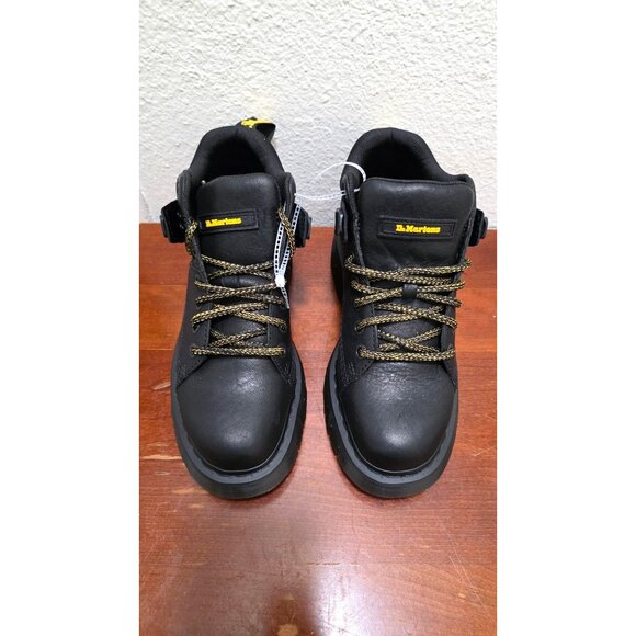 NWOT Dr. Martens Woodard Grizzle Unisex Black Chunky Leather Boots Size M8/W9 - Picture 2 of 8